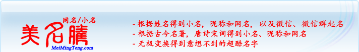 根據(jù)姓名得到小名，昵稱和網(wǎng)名；根據(jù)古今名著，唐詩宋詞得到小名，昵稱和網(wǎng)名；無極變換得到意想不到的超酷名字